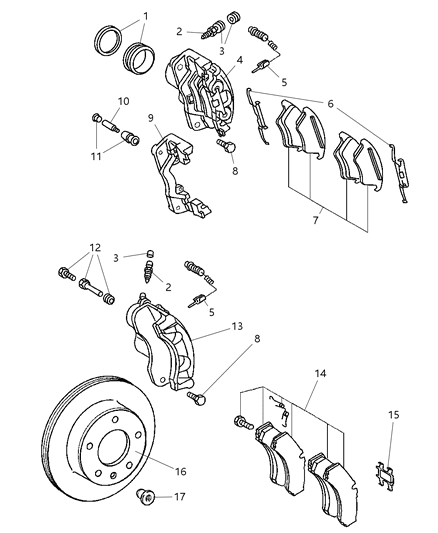 2003 Dodge Sprinter 3500 Front Brakes Diagram