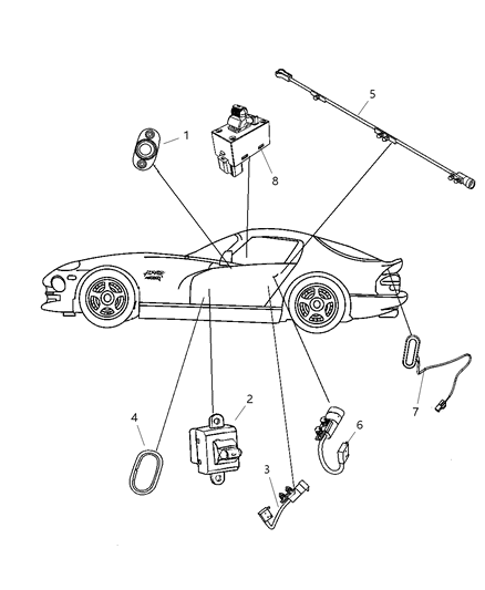 2010 Dodge Viper Switches - Door, Decklid And Liftgate Diagram