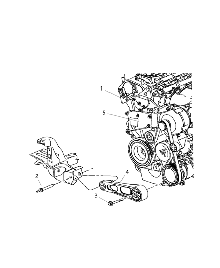 2007 Chrysler PT Cruiser Engine Mount - Front Diagram 1