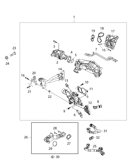 2018 Jeep Renegade EGR Valve, High Pressure Diagram 2