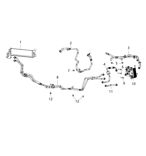2021 Jeep Gladiator Transmission Oil Cooler & Lines Diagram 2