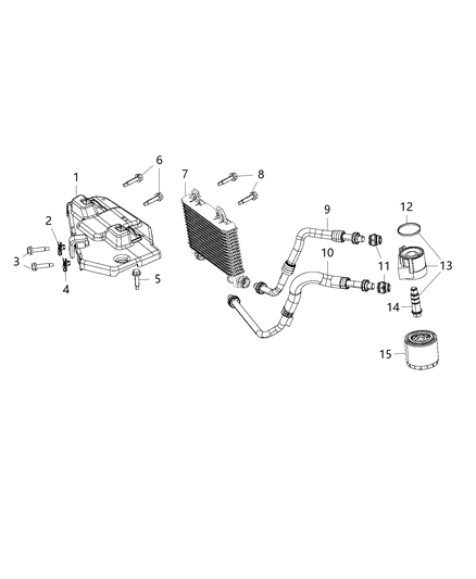 2019 Jeep Grand Cherokee Hose-Oil Cooler Outlet Diagram for 68304643AB