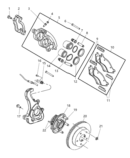 2004 Dodge Ram 1500 CALIPER-Disc Brake Diagram for 5139911AA