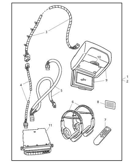 2004 Chrysler Pacifica Latch-Video Screen Diagram for 5096085AA