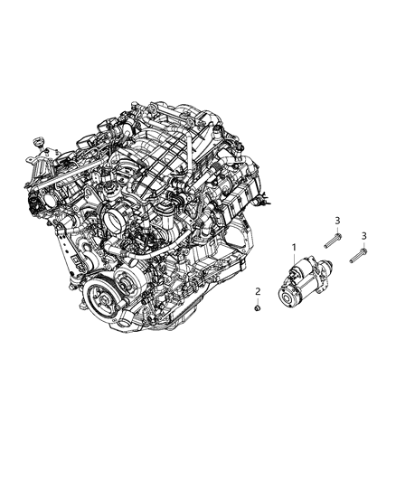 2021 Jeep Gladiator Starter & Related Parts Diagram 1