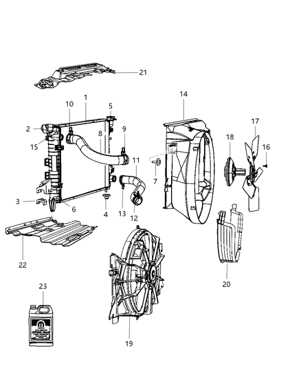 2011 Ram 3500 Radiator & Related Parts Diagram 2
