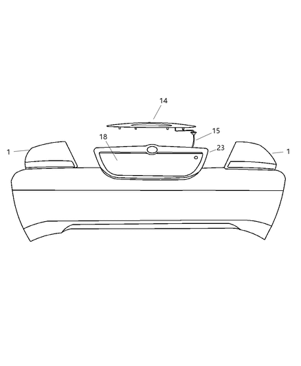 2001 Chrysler Sebring Sedan & Convertible Lamps - Rear Diagram