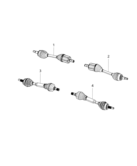 2017 Jeep Cherokee Shafts, Axle Diagram 1