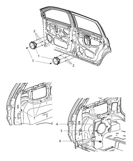 2004 Dodge Durango Speaker H Diagram for 56043189AA