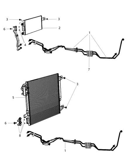 2016 Jeep Wrangler Transmission Oil Cooler & Lines Diagram