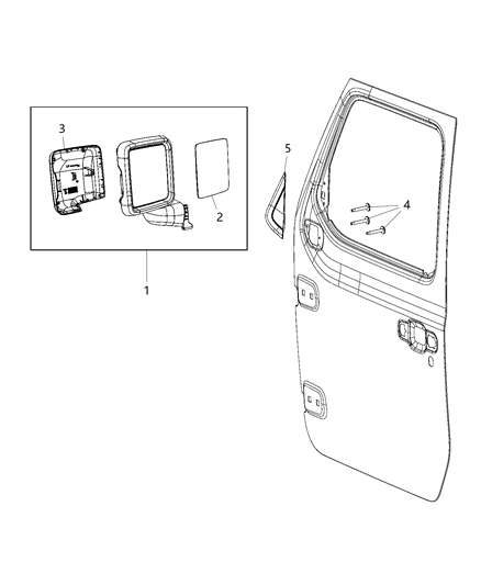 2021 Jeep Gladiator Outside Rearview Diagram for 6ZJ80JSCAB