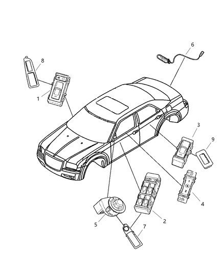 2008 Chrysler 300 Bezel-Switch Diagram for 1LK76BD1AA