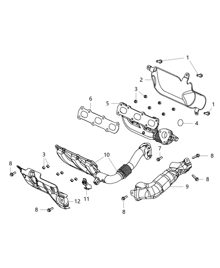 2021 Ram 1500 Shield-Heat Diagram for 68490059AA