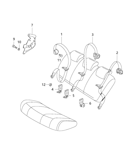 2019 Ram ProMaster City Seat Belts Second Row Diagram