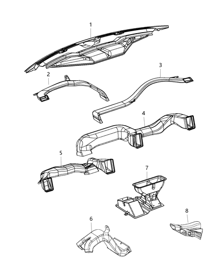 2014 Ram 3500 Pickup Ducts Front Diagram