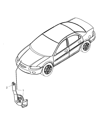 2004 Chrysler Sebring Sedan & Convertible Horns Diagram