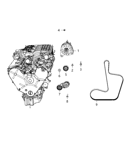 2010 Dodge Grand Caravan Generator/Alternator & Related Parts Diagram 3