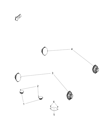 2015 Jeep Cherokee Standard 6-Base Speaker System Diagram