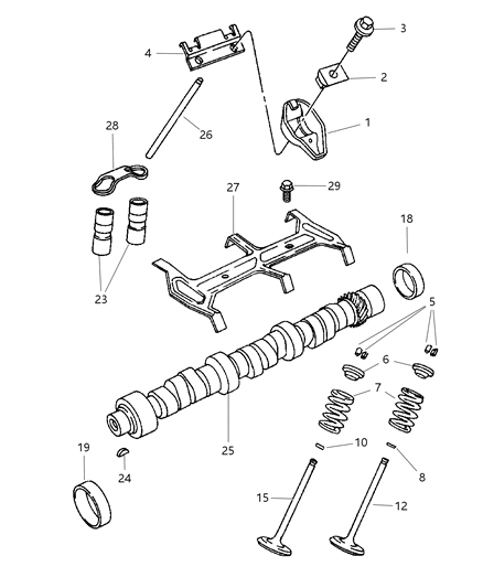 1998 Dodge Durango Camshaft & Valves Diagram 1