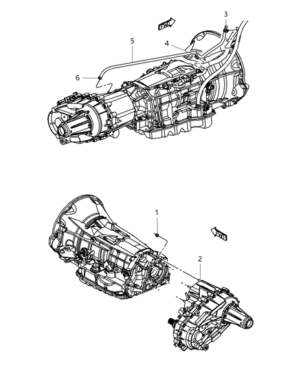 2008 Dodge Durango Transfer Case Mounting & Venting Diagram 2