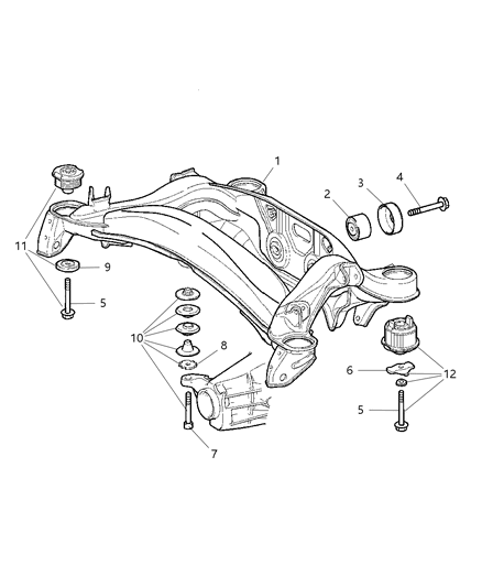 2006 Chrysler Crossfire FASTENER-Axle Diagram for 5127690AA