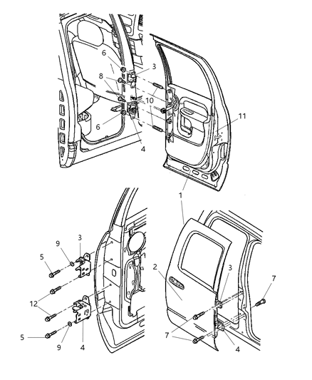 2006 Dodge Ram 3500 Door-Rear Diagram for 5183437AA