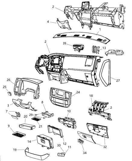 2006 Dodge Ram 1500 Latch-GLOVEBOX Door Diagram for 5JM53XDHAC