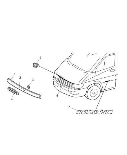 2003 Dodge Sprinter 3500 Nameplates & Decals Diagram