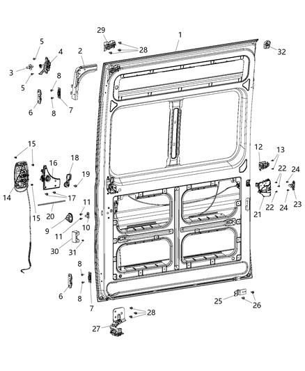 2014 Ram ProMaster 1500 Sliding Door Assembly Diagram