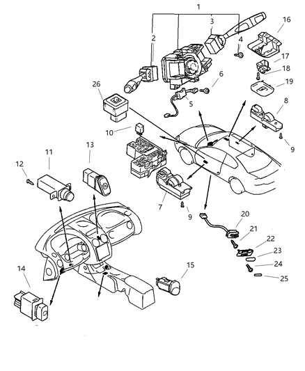 2004 Dodge Stratus Switches Diagram