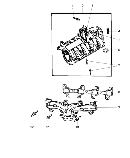 2006 Dodge Ram 1500 Manifolds - Intake & Exhaust Diagram 2