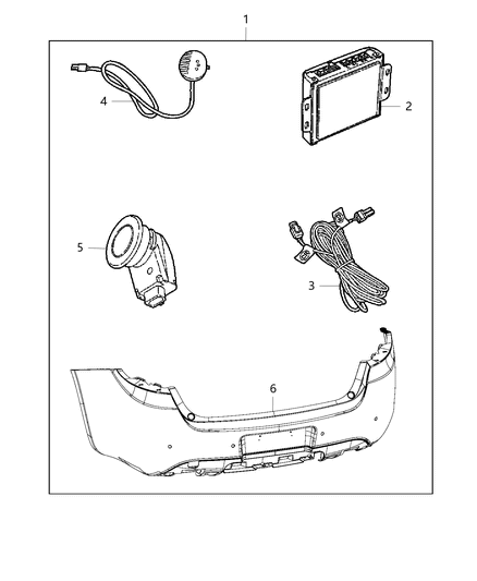 2013 Dodge Dart Sensor-Park Distance Diagram for 82213377