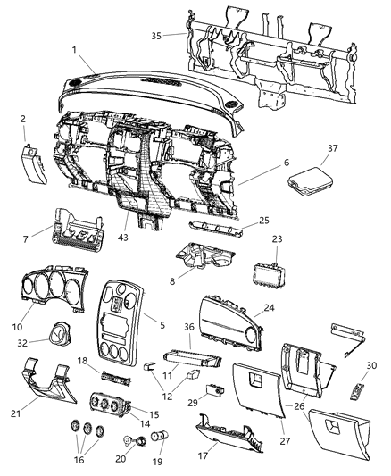 2007 Chrysler PT Cruiser Switch-Pod Diagram for 4602653AE