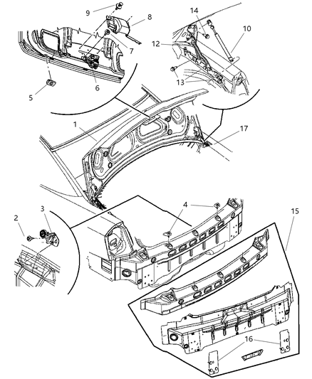 2006 Dodge Charger Cover-Deck Lid Latch Diagram for 5065661AA