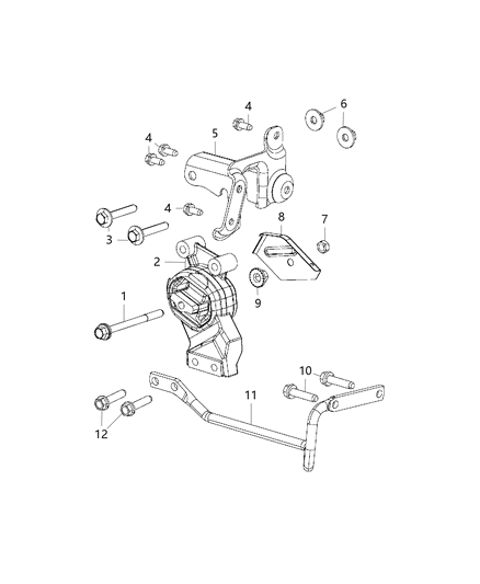 2018 Ram 1500 Shield-Engine Mount Diagram for 68092736AC