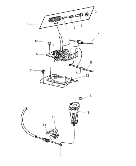 2004 Jeep Wrangler Lever-Manual Control Diagram for 52109622AB