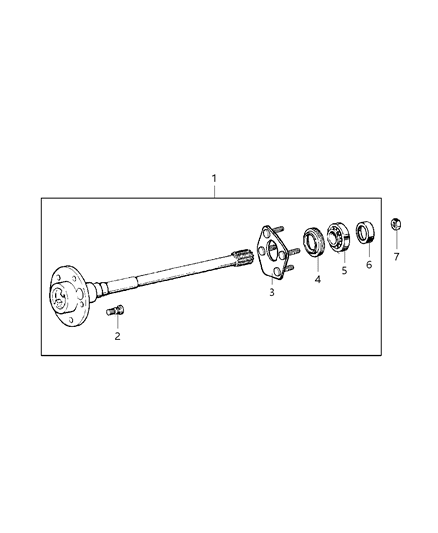 1999 Jeep Grand Cherokee Axle Shaft Rear Left Diagram for 5012851AA