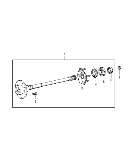 1999 Jeep Grand Cherokee Shaft - Rear Axle Diagram