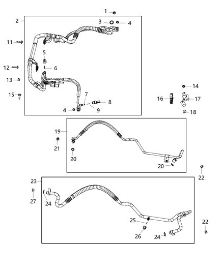 2021 Ram 1500 Bracket-A/C Line Diagram for 68444781AA