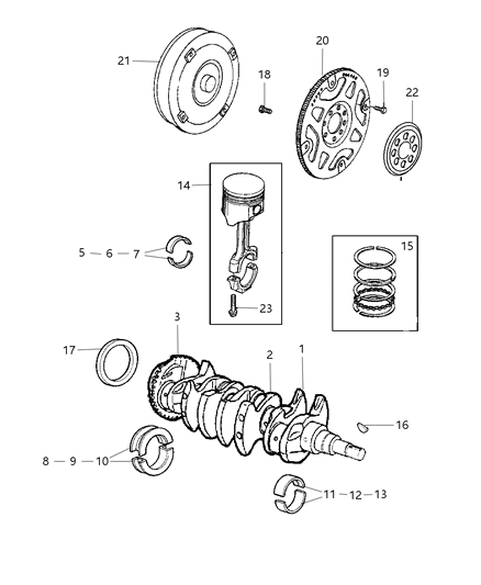 2005 Chrysler PT Cruiser Ring-Complete Engine Diagram for 5073524AA