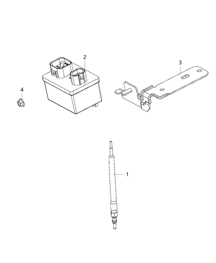 2021 Jeep Wrangler Glow Plug Diagram for 68286210AA