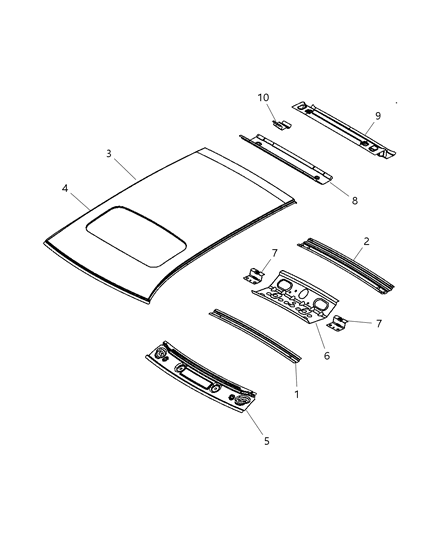 2009 Jeep Patriot Header-Windshield Diagram for 5116379AB