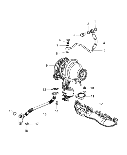 2019 Jeep Compass Gasket-TURBOCHARGER Diagram for 68275318AA