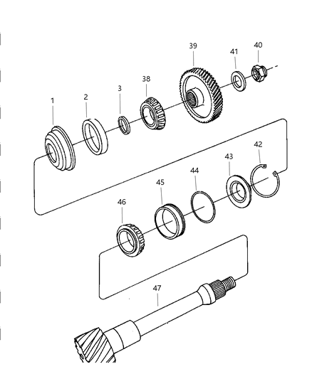 1999 Chrysler Sebring Shaft - Transfer Diagram