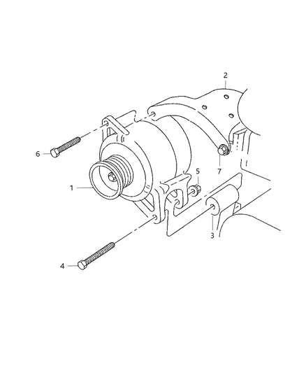 1999 Dodge Ram 2500 Quad & Club Cab Alternator & Mounting Diagram 3