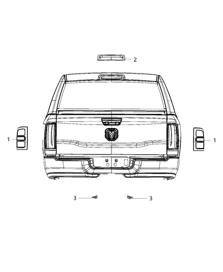 2019 Ram 3500 Pickup Lamps - Rear Diagram 3