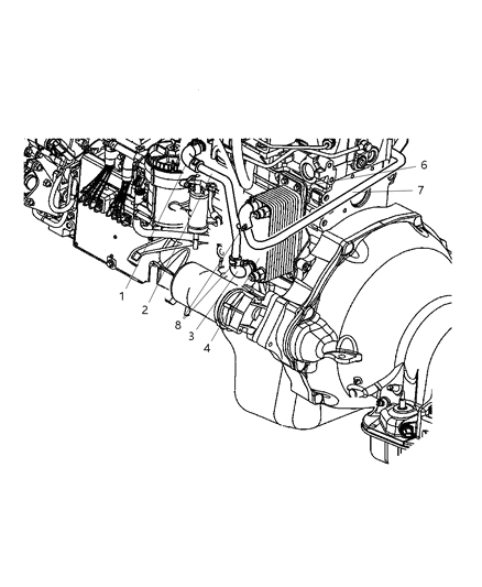 2004 Dodge Ram 3500 Tube-Oil Cooler Diagram for 5093119AB