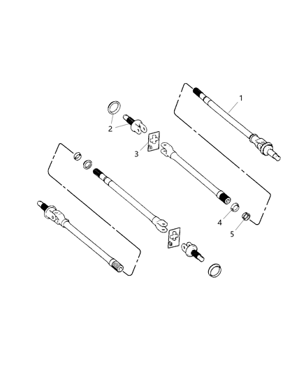 2001 Jeep Cherokee Shafts, Front Axle Diagram