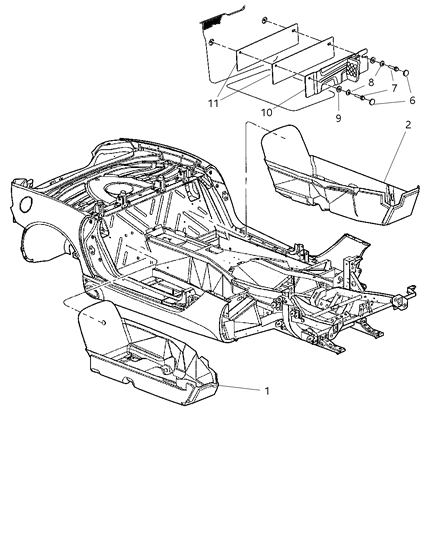 2008 Dodge Viper Carpet, Front Diagram