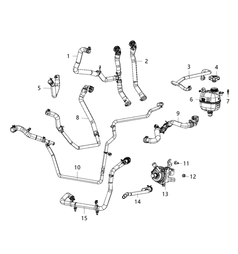 2020 Jeep Wrangler Coolant Recovery Bottle Cap Diagram for 68290247AA